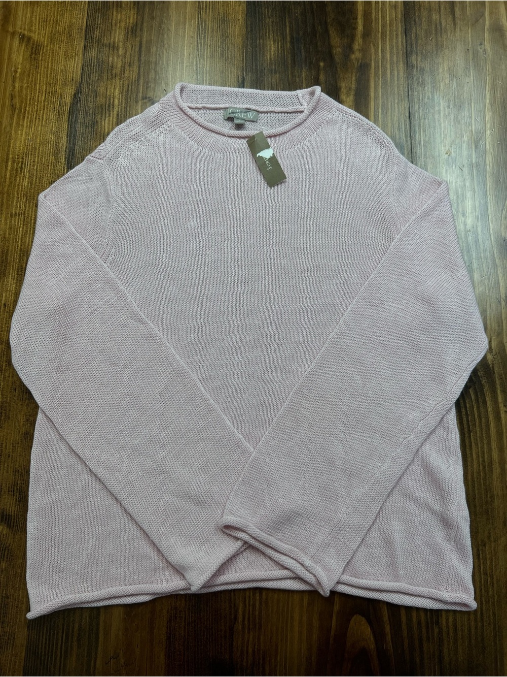 J. Crew Summer Rollneck sweater linen blend in Peppermint Ice Pink Size Medium - Picture 7 of 12